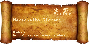 Marschalko Richárd névjegykártya